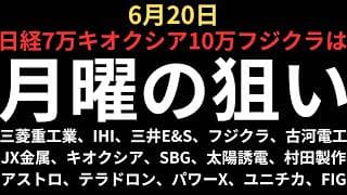 【日経7万キオクシア10万お祭りと沈痛相場】チャートで見る月曜の注目銘柄｜三菱重工業、IHI、三井E&S、フジクラ、古河電工、JX金属、キオクシア、SBG、太陽誘電、村田、アストロ、テラ、パワーX等