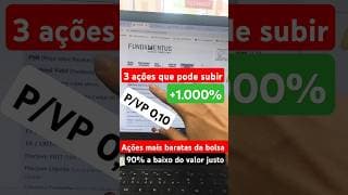 Ações baratas que valem 90% a baixo do preço justo/patrimônio [com potencial de +1000%]