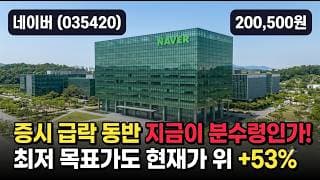 [네이버] 30만 찍고 -35% 폭락, 지금이 바닥인가 - 목표가는 아직 30만 #네이버