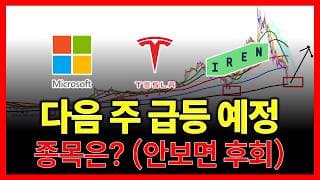 다음 주 급등 예정 종목은? 안보면 평생 후회 (아이렌 테슬라 마이크로소프트 네비우스 뉴스케일파워