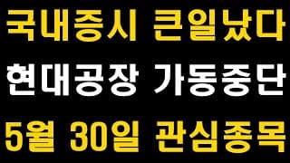 국내증시 큰일났다, 현대차 울산공장 가동중단, 5월 30일 급등주 및 관심종목, 삼성전자 주가전망, (LG화학, SK하이닉스, 현대차, 애플, 카카오, 셀트리온, 네이버, ETF)