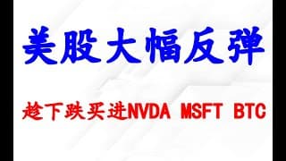 美股下周分析；趁大跌买进了NVDA, MSFT, BTC，详细分析。做多NQ！
