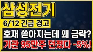 [삼성전기 주가 전망] 호재 쏟아지는데 왜 급락하나?! 기관 95만주 대량 매도! #삼성전기