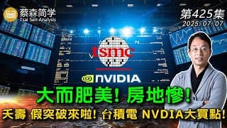 大而肥美! 房地慘! 夭壽 假突破來啦! 台積電 NVDIA大買點! 20250707《經典技術分析》第 425集