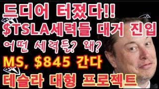 $TSLA 추세저항선 돌파! 단기 세력들 대거 진입 / 테슬라 대형 프로젝트 / 머스크 초대형 선언 / 모건스탠리 불케이스 $845 / Tesla 투자