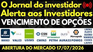 OPÇÕES BBSE3 VALE3 USIM5 CMIN3 PETR4 AURA33 POMO3 LREN3 FLRY3 SUZB3 VAMO3 CXSE3 LAVV3 PLPL3 BRAP4