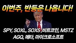 이번주, 반등이 출현할 구간입니다. (비트코인, SOXS, MSTZ, SPY, 엔비디아, SOXL, AGQ, 메타, 마이크로소프트)