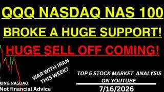 QQQ NASDAQ NAS 100 BROKE A HUGE SUPPORT! HUGE SELL OFF COMING!? - apple Tesla msft google nvda chart
