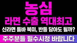 [농심 주가전망] (긴급) 라면 수출 역대최고·신라면 툼바 북미 "K푸드 대장" 반등 지금 담아도 될까?
