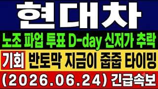 [현대차 주가 전망] 단독🚨 노조 파업 투표 D-day 직격탄 추락 반토막난 지금이 "주울" 타이밍? 저점 반등 시점은?