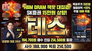 [테스 주가 전망] HBM DRAM 잭팟 대집결 초폭발! SK증권 15만원 상향 삼성 SK하이닉스 신규 팹 전공정 장비 대장주 세력 저점 매집 매수 진입 #테스목표가 #테스