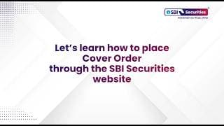How to place a cover order through the SBI Securities website?