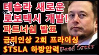 $TSLA Dead Cross / HAM, $TSLA 대규모 투자!! / 테슬라 사이버캡 100대 시험 운행 / 새로운 TESLA 로보택시 개발 / 테슬라 파트너쉽 발표