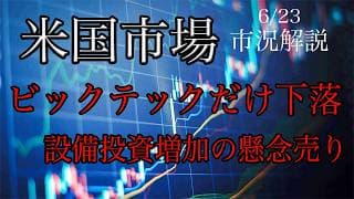 6/23【米国市場】ビックテックだけ下落！設備投資増加への懸念売り！