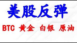美股反弹，重要位置分析；BTC 黄金 白银 原油分析。