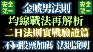 115.4.11【再解】金唬男均線法則用法，二日法則驗證說明。不同股票加碼原則。