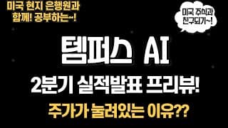 템퍼스ai 실적발표전에 봐야할 사항들! 주가가 왜 눌려있을까? 앞으로는 과연?