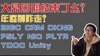 美股趋势分析｜大盘回调结束了么？年底前咋走？ BIGC CRM DKNG FSLY NIO PLTR TDOC U, Draftkings Fastly Palantir Teladoc Unity