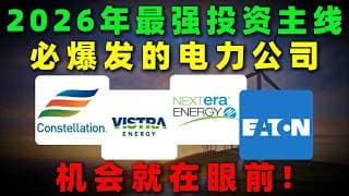 2026年最具爆发力的投资主线！四家公司走到关键阶段，机会或许已经进入窗口期！CEG,VST,NEE,ETN,AEP,DUK#美股 #熱門 #投資 #trading #电力