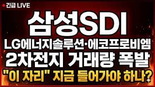 [삼성SDI 주가 전망] (긴급) LG에너지솔루션·에코프로비엠 2차전지 거래량 폭발! "이 자리" 지금 들어가야 하나?