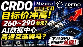 CRDO目标价290美元！AI数据中心高速互连黑马还能涨？
