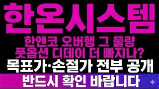 [한온시스템 주가전망] (속보) 한앤코 "오버행" 그 물량 풋옵션 디데이 더 빠지나? 다음 대응을 어케해야하는지 알려드립니다.
