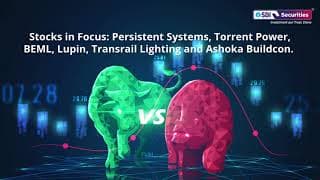 Stocks in Focus:Persistent Systems, Torrent Power, BEML, Lupin, Transrail Lighting & Ashoka Buildcon