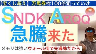 SNDKサンディスク「急騰きた」先導株で予定通りやで。ARQQアーキット宝くじも復活する。最高利益成長でファンド大注目！株は長期で保有しろ【全力次のテスラ・パランティア】株価テンバガー１００倍狙え