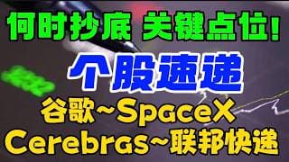 何时抄底，关键点位！ 个股速递:谷歌 ~ SpaceX~Cerebras ~ 联邦快递