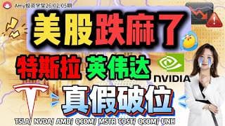 股票|美股|💥AI板块血流成河！何时低吸？  ⭐特斯拉、英伟达是真破位吗？ 26-2-5 | #tsla #美股#股票#nvda  #amd #amzn #qcom #costco#mstr #UNH
