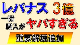 やばすぎる！3億円レバナス一括購入！解説追加。