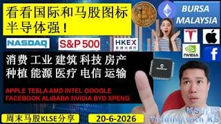 KS看股 | 马股KLSE分享 | 20-6-2026 | 看看国际和马股图标 |半导体强 ! | KLCI NASDAQ S&P HKEX TESLA NVIDIA BYD