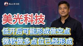美光科技今日低开，低开后注意可能形成做空点！微软做多点已经形成！#纳斯达克 #道琼斯 #标普 #英伟达 #nvda   #谷歌 #股市 #美股 #微软 #spacex