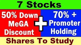 7 Stocks ( SUPER MEGA 50% Discount + 70% Promoter Holding ) 🔴 Shares To Study | Small Caps | SMKC