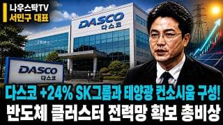 [다스코 주가전망] 다스코 +24% SK그룹과 태양광 컨소시움 구성! 반도체 클러스터 전력망 확보 총비상 #다스코