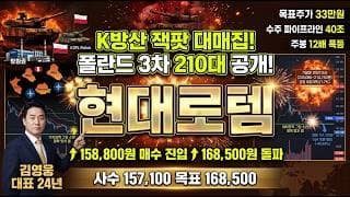 [현대로템 주가 전망] K방산 잭팟 대매집 초폭발! 폴란드 K2 3차 계약 210대 세부 청사진 페루 3조 이라크 9조 수주 랠리 대장주 매수 진입 #현대로템목표가 #현대로템