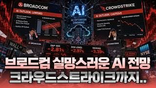 [미주미 라이브] 브로드컴 실망스러운 AI 전망에 나스닥 선물 하락. 거기에 크라우드스트라이크까지...
