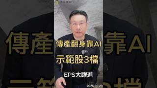 傳產翻身靠AI 示範股3檔  EPS大躍進#ai  #南亞  #傳產   #verarubin   #半導體  #黑石財經溫建勳