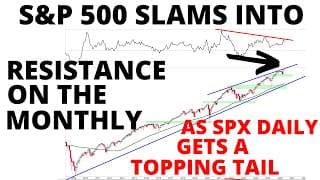 S&P 500 Gets a Topping Tail on the Daily Chart as it Slams into the Monthly Trendline of Resistance