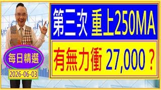 第三次 重上250MA --- 港股 有無力衝 27,000？/ 每日精選：2026-06-03