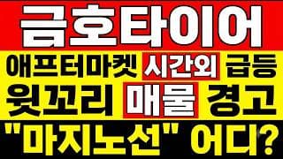 [금호타이어 주가 전망] (실시간) 애프터마켓 급등 후 윗꼬리 경고! "지금" 금호타이어 주주님들 이 윗꼬리 아직도 가볍게 보시나요?