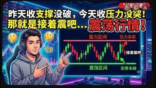 【美股富豪】昨天收支撑没破，今天收压力没突！那就接着震吧