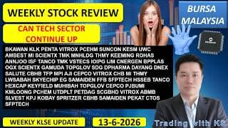 Weekly KLSE BURSA Review - 13-6-2026 💥CAN TECH SECTOR CONTINUE UP💥 TOPGLOV DSAMAIDEN DNEX IJM VITROX