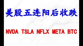 标普500历史新高，纳指100稍弱。个股分析：NVDA, TSLA, NFLX, META, BTC.