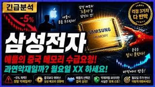 [삼성전자 주가전망] 애플의 중국 메모리 수급요청! 과연 악재일까? 월요일 XX하세요!