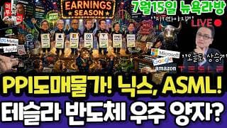 미국주식/PPI도매물가,케빈워시, ASML적정주가(편집본)/테슬라 엔비디아 구글 애플 아마존 메타 아이온큐 삼성전자 SK하이닉스 마이크론 테크놀로지 브로드컴 인텔 AMD 델 샌