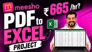 PDF to Excel project Rs. 665 per hour ❓ (Second Salary)
