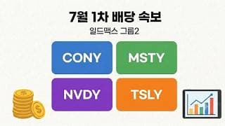[일드맥스 그룹2 배당 속보] CONY MSTY NVDY PLTY TSLY 7월 1th 배당 정보