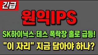 [원익IPS 주가 전망] (긴급) SK하이닉스·테스 반도체 장비주 폭락장서 홀로 급등! 이 자리 지금 담아야 하나?