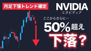 【速報】Nvidia（エヌビディア）はここから50%以上下落？【NVDA 月足下落トレンド入り確定】